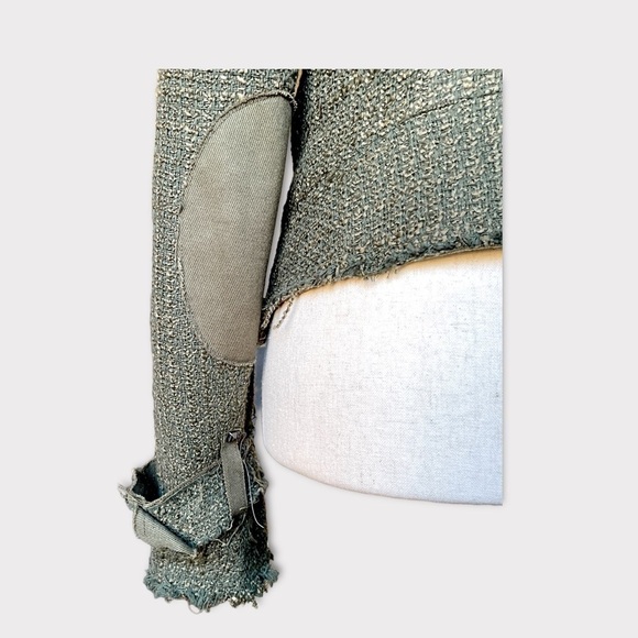 Maison Cinqcent Tweed Military Jacket Zipper Detail Moto Military Jacket Small - Picture 8 of 12